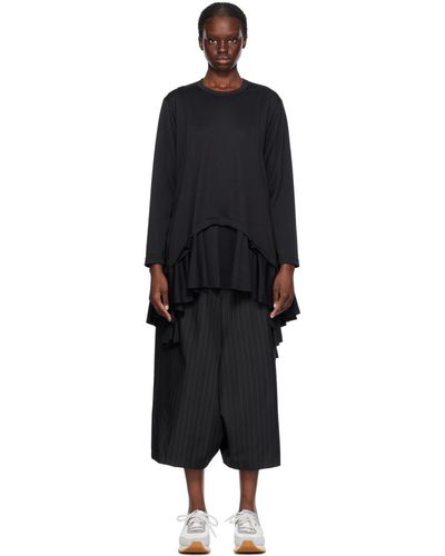 Comme des Garçons Robe courte noire à volants