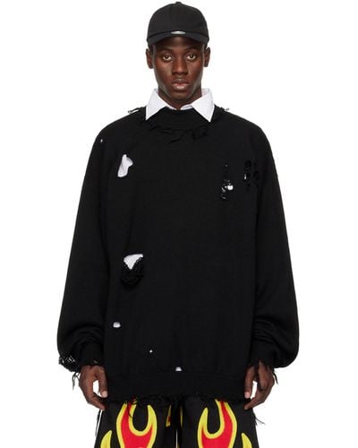 Vetements Distressed Sweater - Black