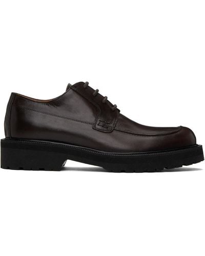 Dries Van Noten Brown Moc Toe Derbys - Black