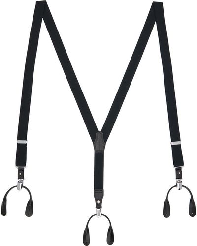 Yohji Yamamoto Black Hakata Suspenders - Metallic