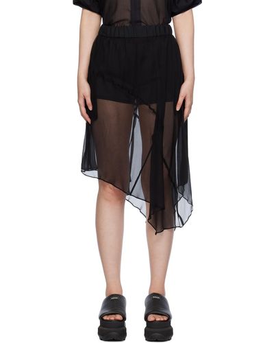 Sacai Asymmetric Midi Skirt - Black