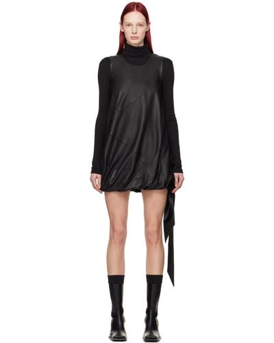 Helmut Lang Bubble Leather Minidress - Black