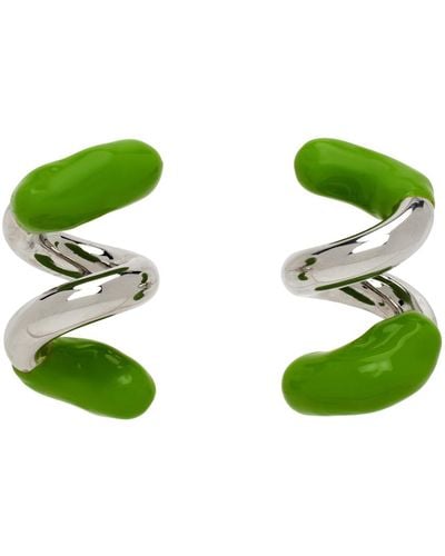 Sunnei Rubberized Fusillo Earrings - Green