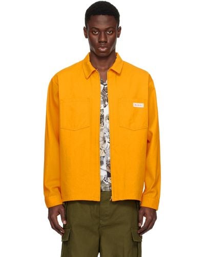 Marni Zip-Up Long Sleeve Shirt - Orange