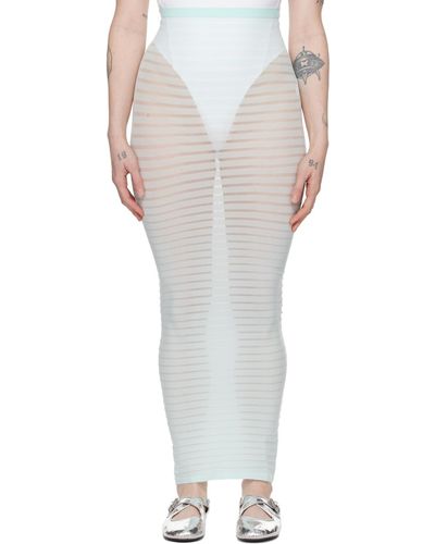 Alaïa Alaïa Striped Tube Midi Skirt - White