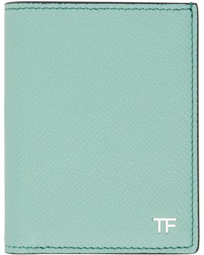 Tom Ford Porte-cartes pliable bleu - Vert