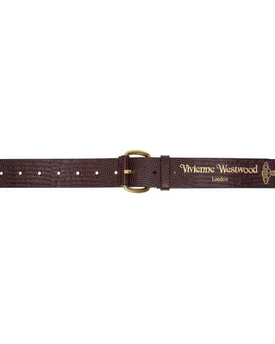 Vivienne Westwood Burgundy Roller Buckle Belt - Black
