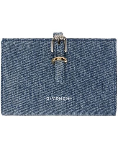 Givenchy Voyou Denim Bifold Wallet - Blue
