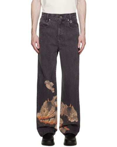 WOOYOUNGMI Grey Volcano Jeans - Multicolour