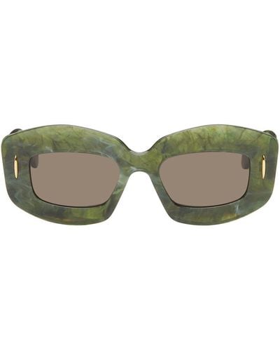 Loewe Green Chunky Anagram Sunglasses