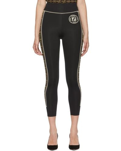 Fendi Black Forever Leggings - Brown