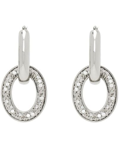 Jil Sander Silver Crystal-cut Earrings - White