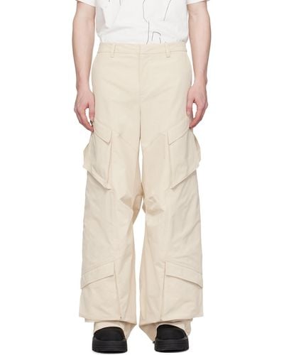 HELIOT EMIL Cellulae Cargo Trousers - Natural