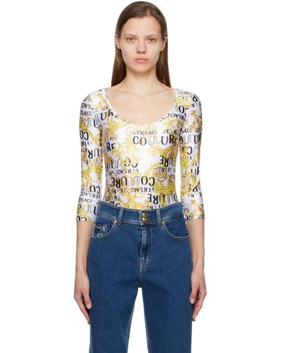 Versace Jeans Couture Logo-print Long-sleeve Body - Multicolour