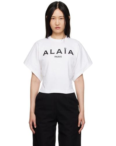 Alaïa Alaïa ホワイト プリントtシャツ