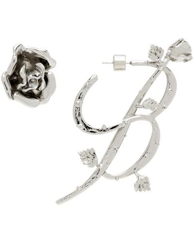 Blumarine Silver B Earrings - White