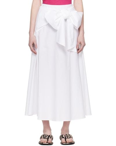 MSGM Bow Maxi Skirt - White