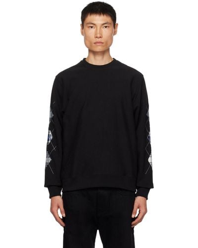 Noah Argyle Appliqué Sweatshirt - Black