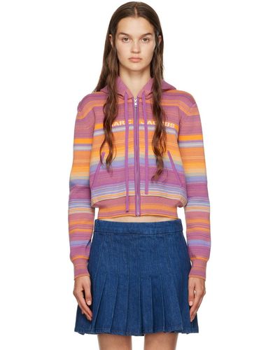 Marc Jacobs Pull à capuche 'the cropped zip hoodie' mauve - Multicolore