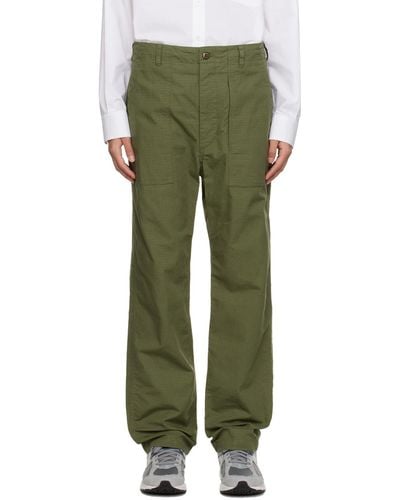 Engineered Garments Khaki Fatigue Trousers - Green