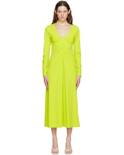 Saks Potts Green Nikola Midi Dress - Yellow