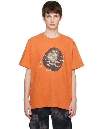 Song For The Mute Printed T-shirt - Orange