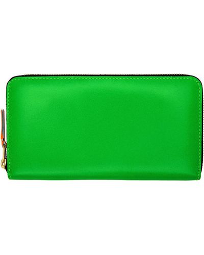 Comme des Garçons Comme des garçons wallets portefeuille super fluo vert à glissière