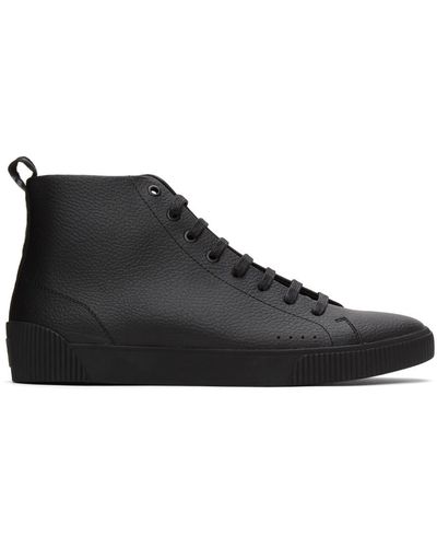 HUGO Leather Zero Sneakers - Black