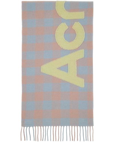 Acne Studios Check Logo Scarf - Multicolour
