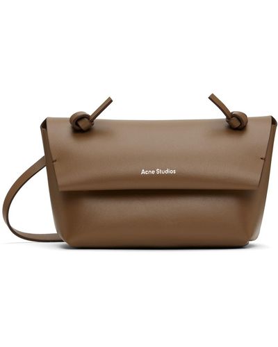 Acne Studios Mini sac à bandoulière brun à nœuds - Noir