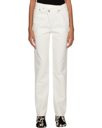 Agolde Ae Criss Cross Leather Trousers - White
