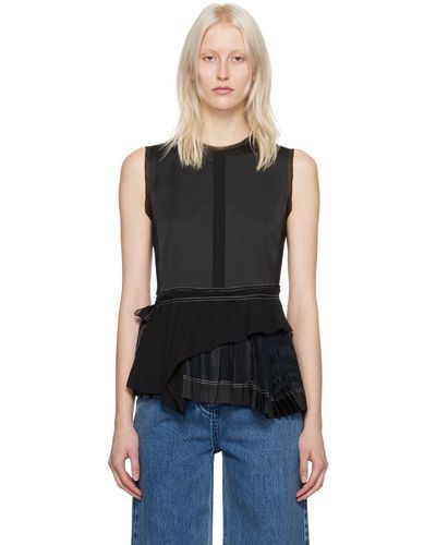 3.1 Phillip Lim Black Pleated Blouse