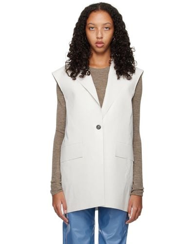 Kassl Sleeveless Blazer - White