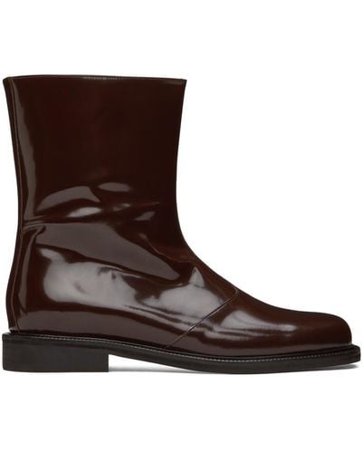 LE17SEPTEMBRE Patent Leather Boots - Brown