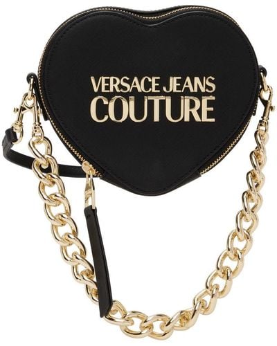Versace Black Heart Lock Crossbody Bag