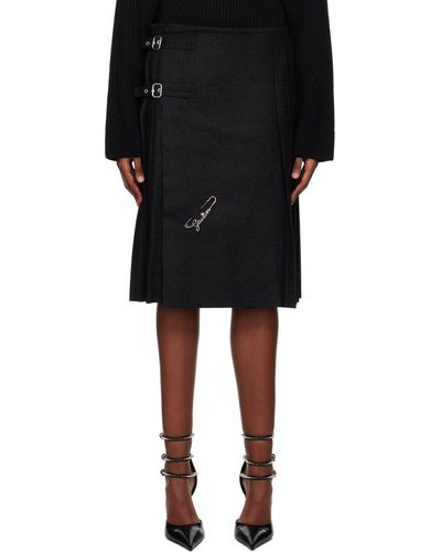 Jean Paul Gaultier Gray 'the Iconic' Midi Skirt - Black