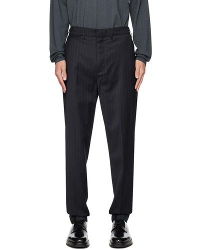 Dunhill Navy Striped Trousers - Black