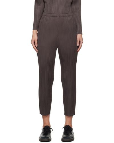 Pleats Please Issey Miyake Gray Monthly Colors January Pants - Black