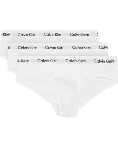 Calvin Klein ホワイト ヒップ ブリーフ 3枚セット - ブラック