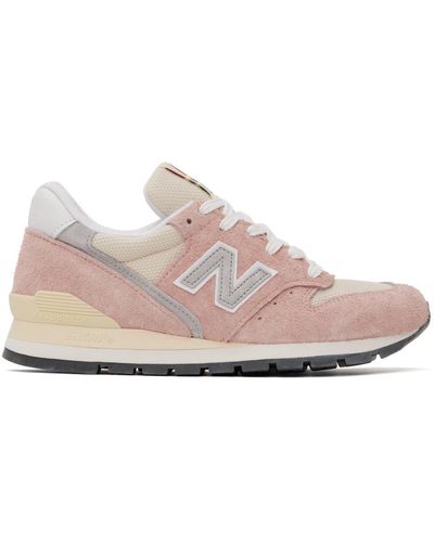 New Balance Pink & Off-white Made In Usa 996 Sneakers - Black