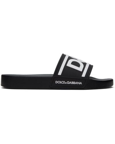 Dolce & Gabbana Sandales de plage à enfiler noires