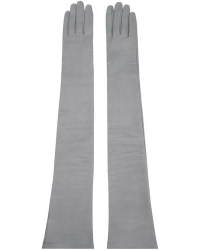 Maison Margiela Gray Nappa Long Gloves - White