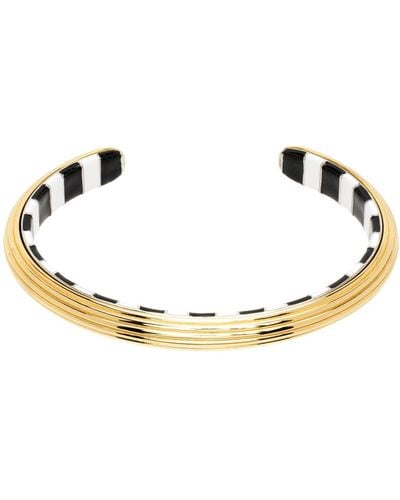 Ami Paris Gold Lineami Open Cuff Bracelet - Black
