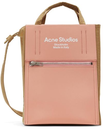 Acne Studios ブラウン& Papery トートバッグ - ピンク