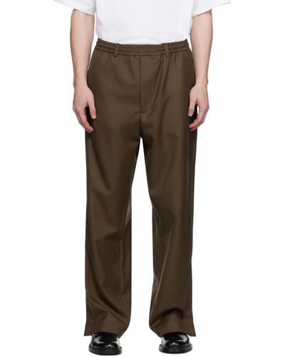 Lownn Pantalon brun à taille élastique - Marron