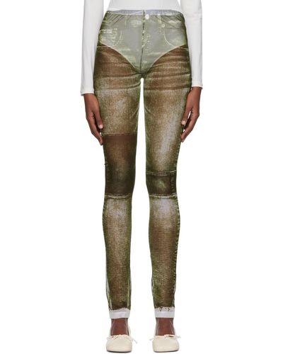 MM6 by Maison Martin Margiela Legging vert à imprimé - Multicolore