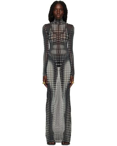 Jean Paul Gaultier Ssense Exclusive Dots Maxi Dress - Black