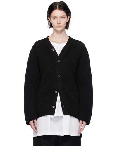 Comme des Garçons Cardigan noir à ornement tressé