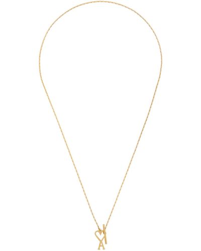 Ami Paris Gold Ami De Cœur Chain Necklace - White
