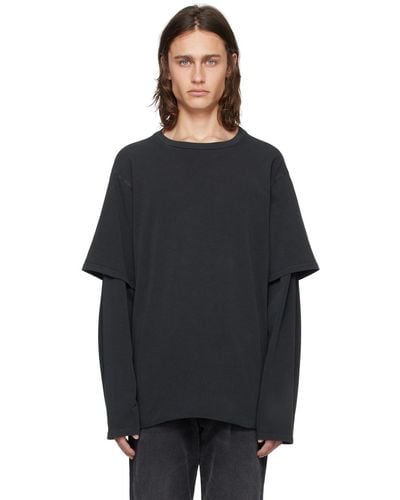 424 Layered Long Sleeve T-Shirt - Black